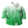 thumbnail image 4 of Atogsazn Kids Boys St. Patrick's Day Shirt Children Casual Button Up Long Sleeve Shirts Outerwear Outfit Clothing 03-Army Green 3-4 Years Fashion, 4 of 7