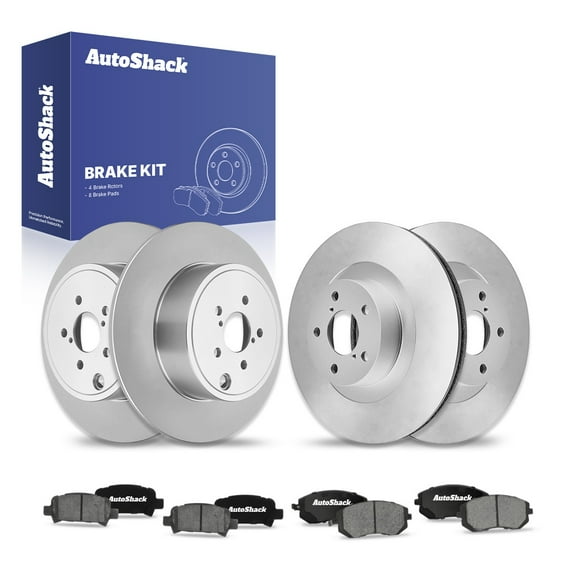 AutoShack Front Vented & Rear Solid Brake Rotors   Ceramic Pads 12-PC Brake Kit Replacement for 2010 Subaru Legacy