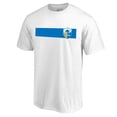 thumbnail image 2 of Men's White Los Angeles Chargers Vintage Rugby Stripe T-Shirt, 2 of 3