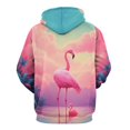 thumbnail image 3 of Pink Flamingo Paradise 3d Sweatshirts Hoodie Fashion Casual Personality Men's Women Street Hoodie Pullovers Long Sleeve Comfortable Top, 3 of 6