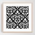 thumbnail image 2 of Scroll Damask Large Pattern White on Black - Photography Pattern Black and White Floral Geometric Art Deco Vintage Abstract Unframed Wall Art Print 6 x 6 inches, 2 of 9