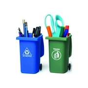 BigMouth Inc The Mini Curbside Trash and Recycle Can Set, 5-inch Tall Desktop Organizer, Pencil Holder for Desk