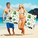 thumbnail image 4 of Toalla de playa de microfibra, ligera, resistente a la arena, de secado rápido, de 76 x 152 cm, súper suave, compacta, para viajes, piscina, natación, picnic, camping, manta multiusos., 4 of 5