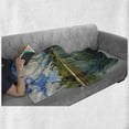 thumbnail image 6 of Illinois Soft Flannel Fleece Blanket, Lake Michigan Scenery with a Yacht Downtown Chicago Skyline Panoramic Landscape, Cozy Plush for Indoor and Outdoor Use, 50" x 70", Multicolour, by Ambesonne, 6 of 6