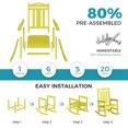 thumbnail image 3 of Oversized HDPE Outdoor Rocking Chair, All-Weather High Back Porch Rocker, Yellow, 3 of 7
