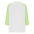 thumbnail image 5 of yardsong Girls 3/4 Sleeve T Shirts V Neck Button Up Shirt Baseball Raglan Color Block T-Shirt Spring Dressy Casual Tunic Blouses Mint Green,3 Years, 5 of 7