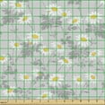 thumbnail image 2 of Ambesonne Floral Fabric by the Yard Upholstery, Greyscale Tone Daisies View, 1 Yard, Pale Grey Yellow, 2 of 5