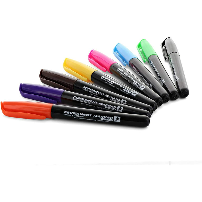 Officemate Quick Dry & Non Bleeding Permanent Markers ( Jumbo With Clip)