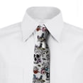 thumbnail image 2 of Day of the Dead Necktie, Skulls and Flowers, Dress Tie, 3.7", Multicolor, by Ambesonne, 2 of 3