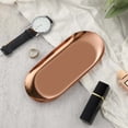 thumbnail image 2 of Trinket Tray Oval Stainless Small Serving Trays Towel Storage Dish Plate Tea Trays Jewelry Plate Decorative Storage Tray Stainless Decorative Tray Jewelry Dish, 2 of 6