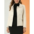 thumbnail image 5 of INSPIRE CHIC Women's Peter Pan Collar Button Decor Peplum Blazer XS White, 5 of 8