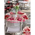 thumbnail image 4 of Outdoor Tablecloth with Umbrella Hole and Zipper, Valentine's Day Round Table Cloth 60 Inch Waterproof Tablecloth, Gnomes Loves Roses Romantic Plaid Beige Picnic Table Cover for Patio Camping, 4 of 7