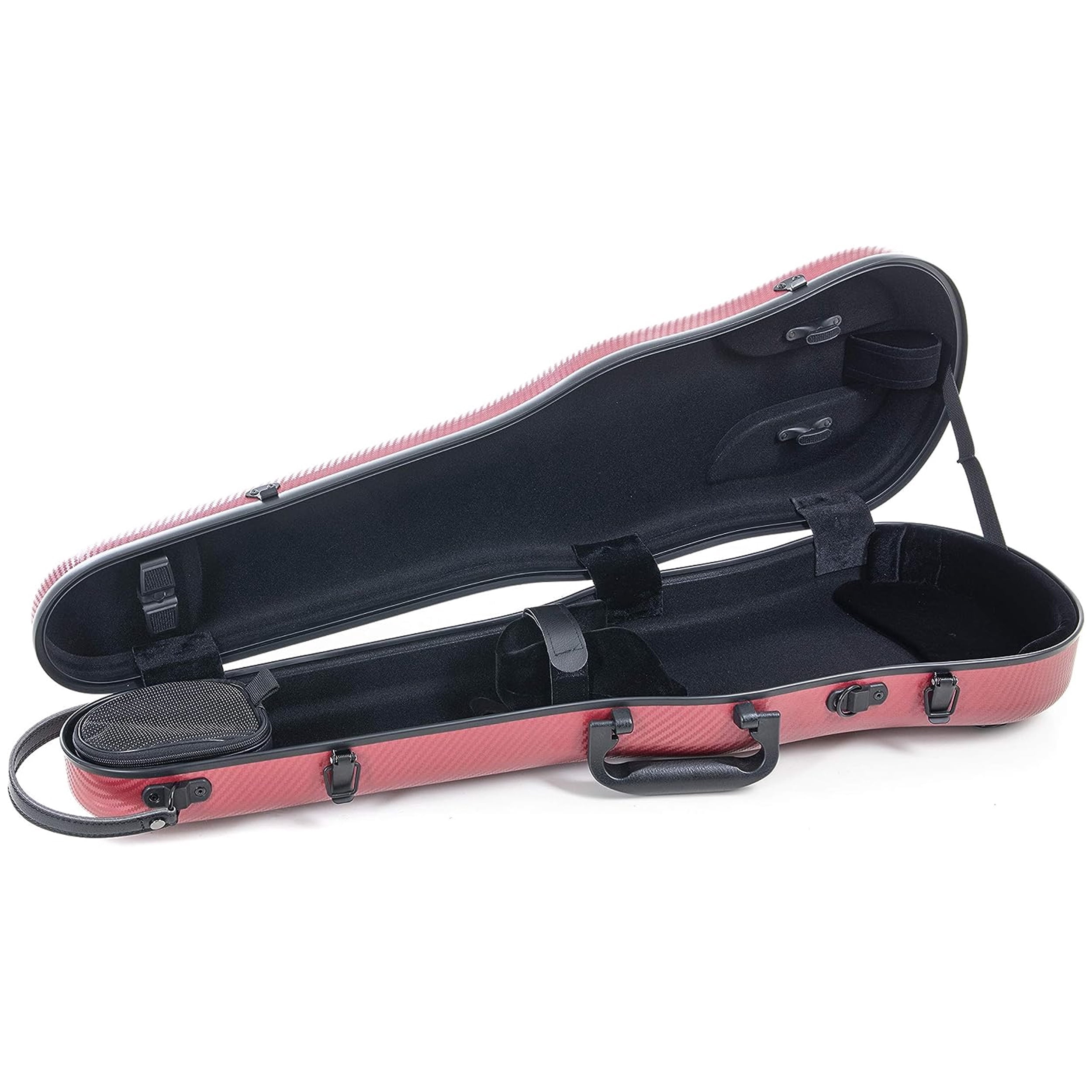 GEWA PURE 1.8 Shaped Violin Case - Polycarbonate Shell - Red/Black