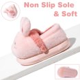thumbnail image 4 of Drecage Toddler Kids Cute Bunny Slippers Boys Girls Winter Warm Fuzzy Bedroom House Shoes, 4 of 5
