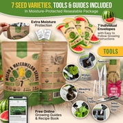 Organo Republic - 7 Melon & Watermelon Seeds Varieties - 480+ Non GMO Heirloom Garden Seeds
