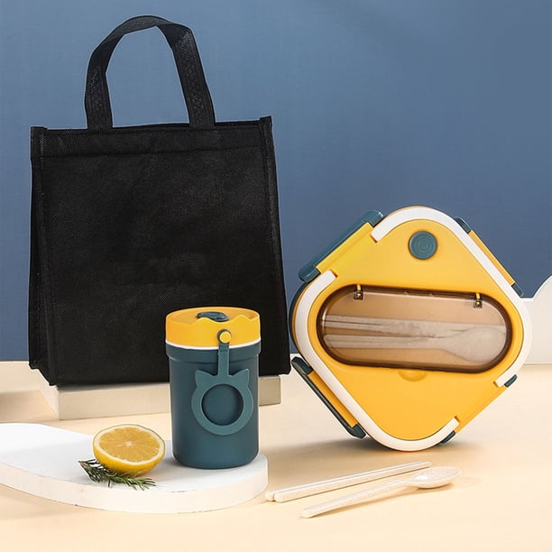 Fiambrera, caja Bento con compartimentos de plástico, caja Bento para microondas, caja Bento segura, eficiencia maximizada Jadeshay A