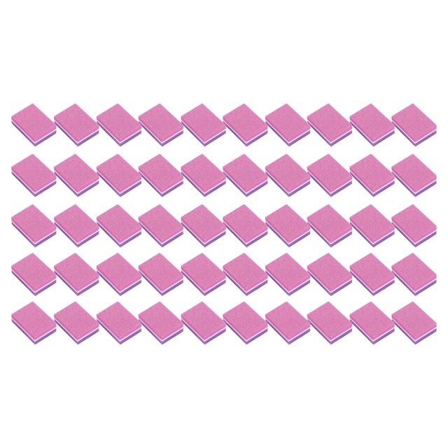 Unique Bargains 50 Pcs Tampons à Ongles Mini Bicolores pour DIY Rose Violet