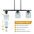 thumbnail image 3 of Depuley 3-Light Industrial Pendant Light Fixture with Glass Shade, 3 of 8