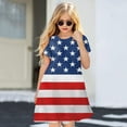 thumbnail image 3 of Girls Dresses Summer Fourth Of July Independent Day Star Stripes Prints Short Sleeves Party Costome Princess Dress Kids Sundress,Size 9 Years-10 Years, 3 of 5