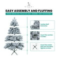 thumbnail image 6 of Brittany 6.5ft Snow Flocked Christmas Tree Prelit with 892 Branch Tips, 450 Warm Lights and Metal Stand, 49" wide Realistic Nevada Frosted Christmas Tree with Lights by Naomi Home, 6 of 6