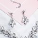 thumbnail image 5 of 1 juego de joyas de boda de material ecológico, collar de diamantes de imitación, pendientes elegantes, accesorios para vestido de novia, plata para mujer., 5 of 7