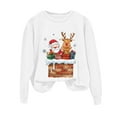 thumbnail image 6 of larppty Christmas Sweatshirts for Women Santa Claus Reindeer Gifts Graphic Crewneck Pullover Xmas Holiday Top for Party （White, XXL）, 6 of 6