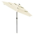 thumbnail image 1 of Yescom Parasol de Patio 10 Pi 3 Niveaux avec LED Solaire, Manivelle, Bouton d'Inclinaison Extérieur, 1 of 11