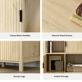 thumbnail image 5 of EYYTHUNG Fluted Storage Organizer Bookshelf Set of 2, Modern Cube Bookcase with 3 Open Shelf and 3 Cabinets with Doors, Light Oak, 5 of 6