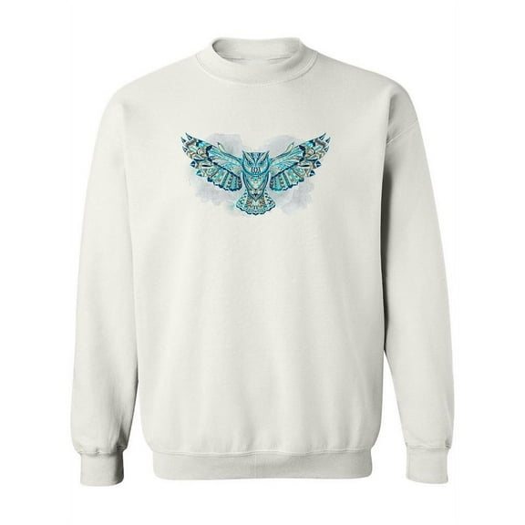 Ethnic Blue Owl Sweatshirt Women -Image by Shutterstock, Female 3X-Large