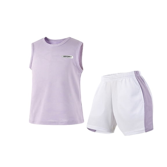 Hiijoy Big Girls Quick Drying Tracksuits Summer Sports Tank Top Shorts Set, Sizes 9-10Y