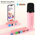 thumbnail image 4 of Refurbished JYX Mini Karaoke Machine Set With Bluetooth & Speaker For Kids, Pink, 4 of 4