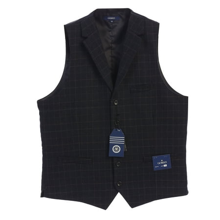 Gioberti Men's 5 Button Tailored Collar Formal Tweed Suit Vest