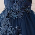 thumbnail image 6 of Rggeeun Toddler Dress For Girls Satin Girl Dress With Puffed Sleeves For Birthday Party Lovely Casual O-Neck Sundress, 6 of 9
