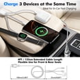 thumbnail image 5 of Atzeste 3-in-1 Fast Charging Cable 90W Charger, Type C/Lightning/Magnetic Multi Charge Dock with USB/Type C Input, Portable Designed for iWatch Series, iPhone 17-11, Car-4FT, 5 of 8