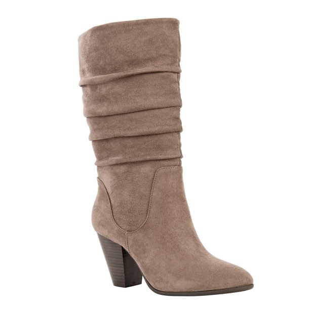 block heel slouch knee boots