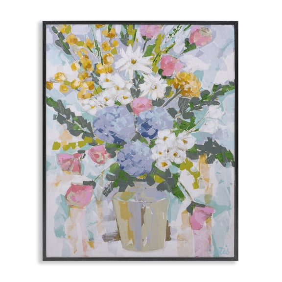 Stupell Industries Modern Pastel Abstract Bouquet Black Framed Giclee Art, 11 x 14, by Joan Curtis