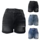 thumbnail image 3 of WILLBEST Jeans Mujer Pantalones Cortos Vaqueros Desgastados de Cintura Alta para Mujer, Informales, de Verano, Con Dobladillo Doblado y Doble Botón, Elásticos y Cómodos. Extra Grande, 3 of 3