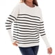 thumbnail image 2 of Suéter de Otoño 2025 para Mujer, Jersey de Punto Acanalado de Larga, Holgado, Cuello Redondo, Murciélago, Suéter Dividido. Color y Negro XL, 2 of 9
