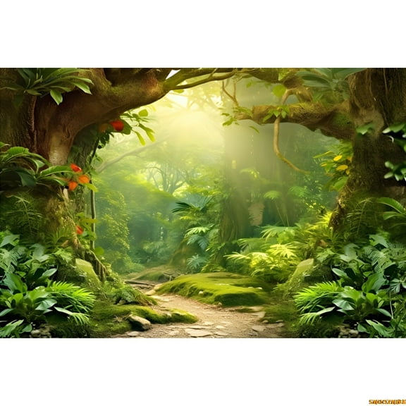 Enchanted Forest Backdrop Fairy Tale Fairyland Dreamy Natural Jungle Mushroom Baby Birthday Photography Background Photo Studio