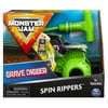 Monster Jam Official Grave Digger Spin Rippers 1:43 Scale Ripcord Truck Vehicle Playset