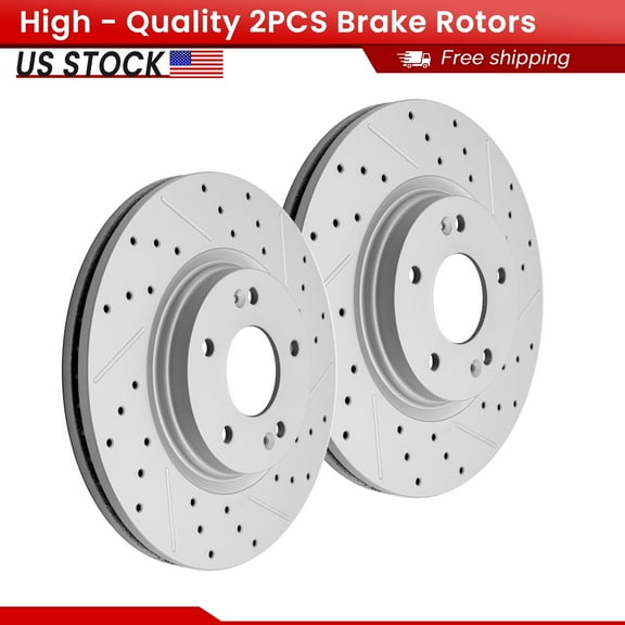 ACB ZONE Front Brake Rotors Set for Hyundai Elantra Sonata Kia K5, Drilled & Slotted Disc Rotors Kit (982703LR)