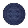 thumbnail image 1 of Indigo Mouse Pad for Computers, Victorian Vintage Royal Times Inspired Floral Leaves Swirls Image Artprint, Round Non-Slip Thick Rubber Modern Gaming Mousepad, 8" Round, Dark Blue, by Ambesonne, 1 of 2