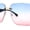 Black Gold / Blue Red, variant on Womens Beveled Rimless Luxury Fashion Oversize Rectangle Sunglasses Black Gold Black Brown
