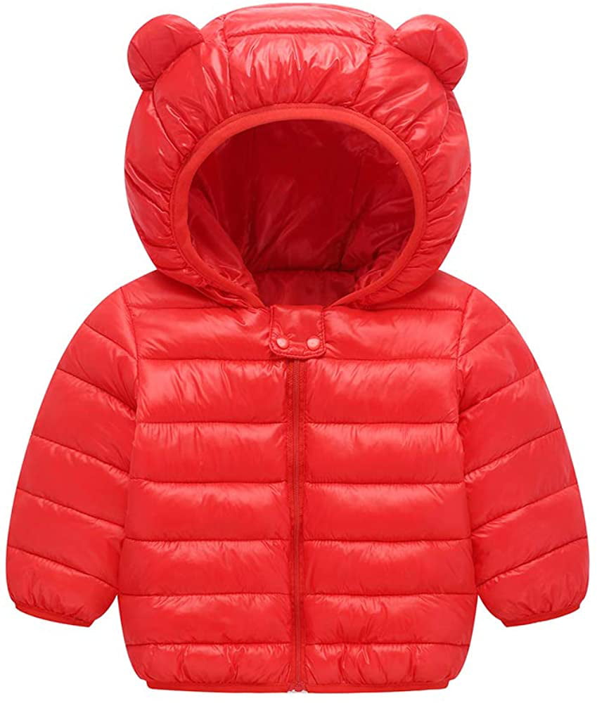 Winter Down Coats for Kids Baby Boys Girls Light Puffer Padded Jacket Bear Hoods Infant Outerwear 