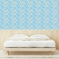 thumbnail image 3 of Ambesonne Floral Peel & Stick Wallpaper for Home, Monochrome Iris Flowers Dots, 13"x36", Deep Sky Blue and White, 3 of 5