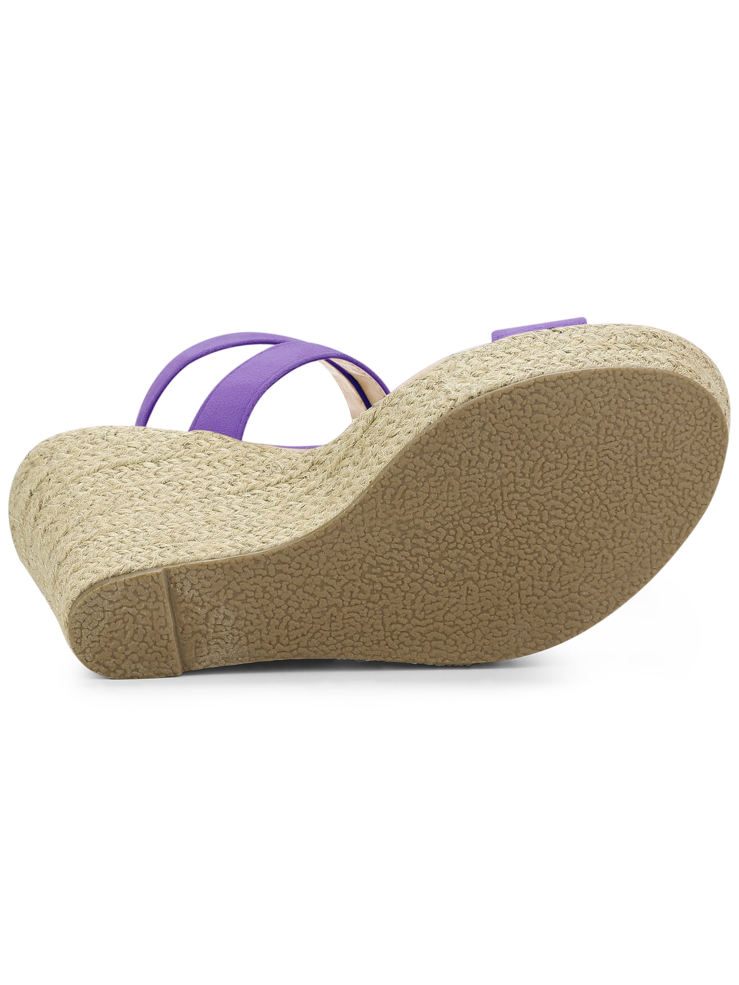 DARING DIVA Women's Slingback Crisscross Wedges Heel Espadrille Sandals Purple 6