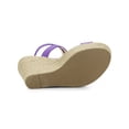 thumbnail image 5 of BLISSFUL STEP Women's Shoes Espadrille Wedge Slingback Crisscross Sandals Purple 6, 5 of 7