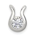 thumbnail image 1 of 925 Sterling Silver Cubic Zirconia Cz Floating Open Chain Slide Pendant Necklace Charm, 1 of 6