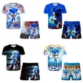 thumbnail image 2 of Conjunto de pijama de Sonic The Hedgehog para niños, traje de baño de anime para niños, ropa de dormir con estampado 3D de dibujos animados para el hogar, traje de playa de cosplay kawaii para niños, 2 of 5