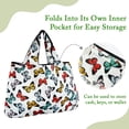 thumbnail image 3 of Wrapables Large Foldable Tote Nylon Reusable Grocery Bags, Rainbow Butterflies, 3 of 7